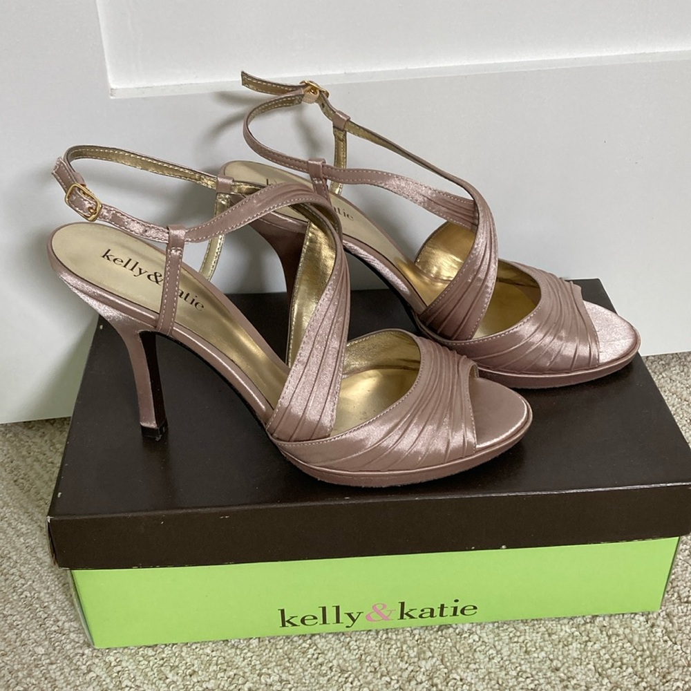 Wide Width Satin Formal Crossover Heels - image 1